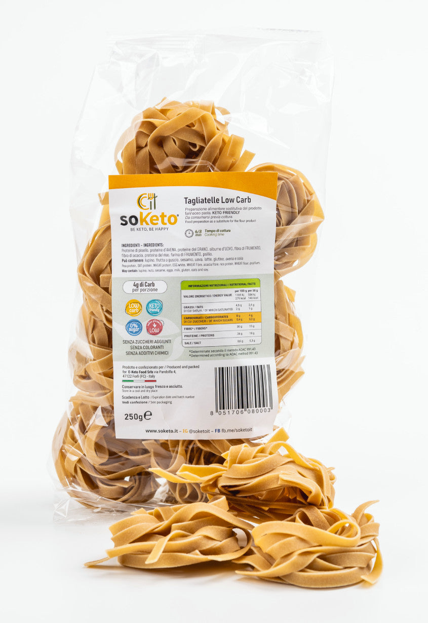 Tagliatelle Cheto Low carb solo 4 g di carboidrati a porzione