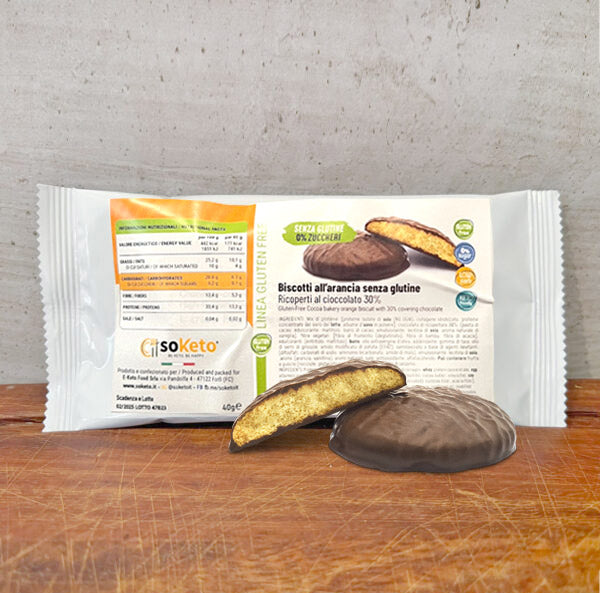 Gluten-Free Orange Keto Cookies Covered in Chocolate 0% Sugar